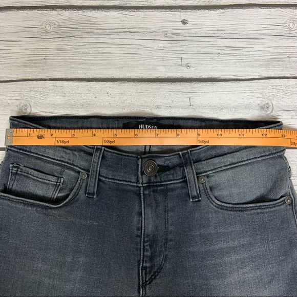 HUDSON Grey Black Nico Mid-Rise Super Skinny Ankle Stretch Jeans - Picture 11 of 12